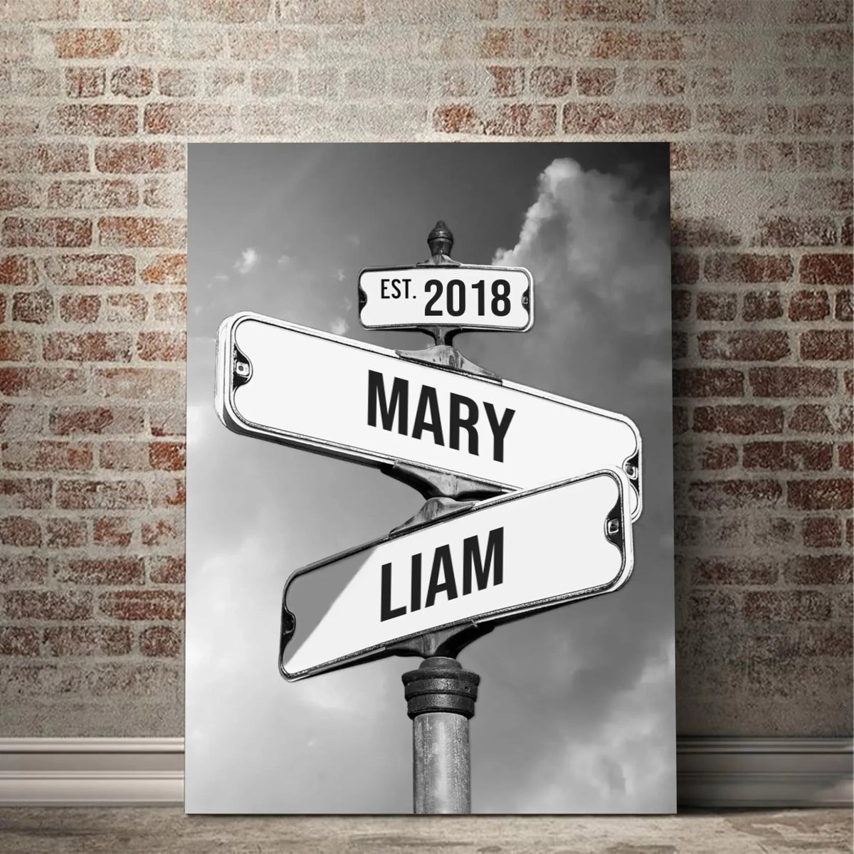 Personalized Canvas – Vintage Street Sign for Couples