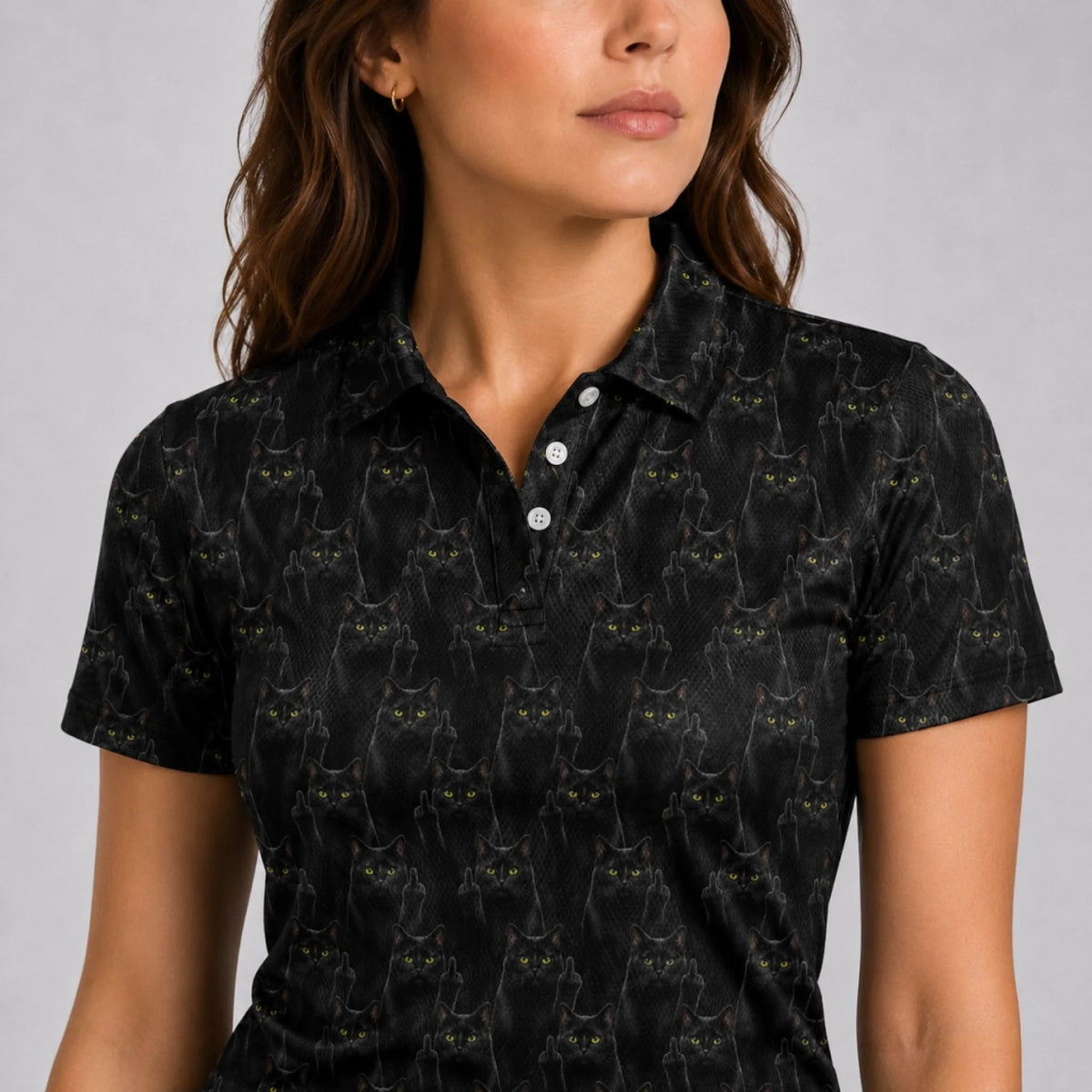 Personalized Polo Shirt – Cat Pattern