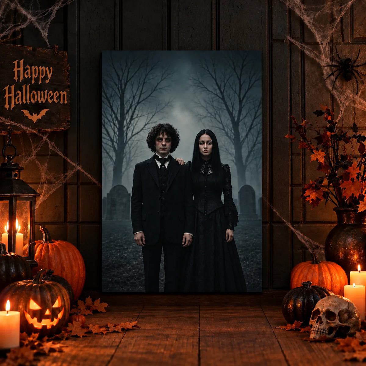 Personalized Gothic Family Halloween Art